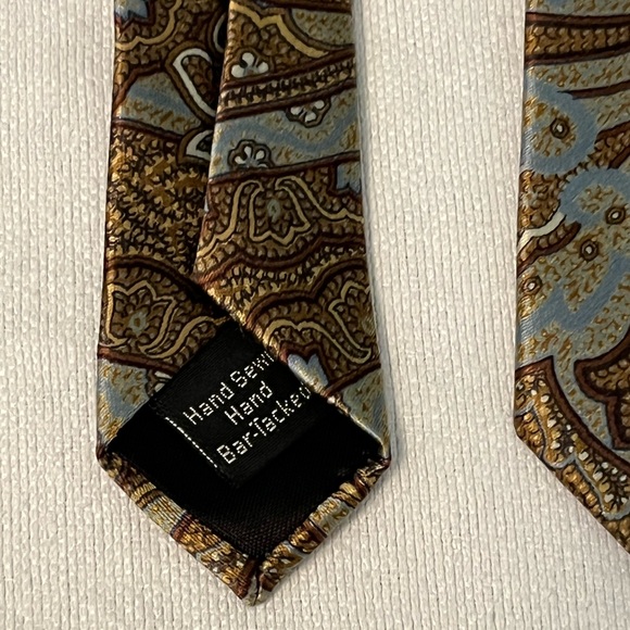 Oscar de la Renta, Croft & Barrow & J.T Beckett 3 Silk Ties Black Brown Blue - Picture 9 of 12